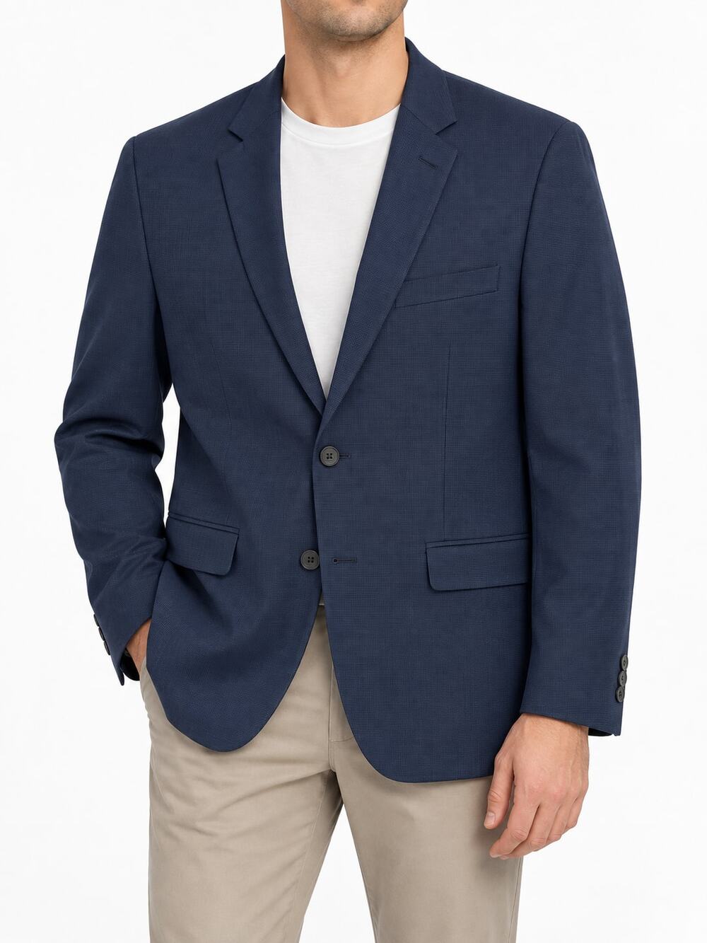 IZOD Men’s Navy Blue Stretch Blazer Size 20 (Izod Tag) US 46R Chest Sport Coat